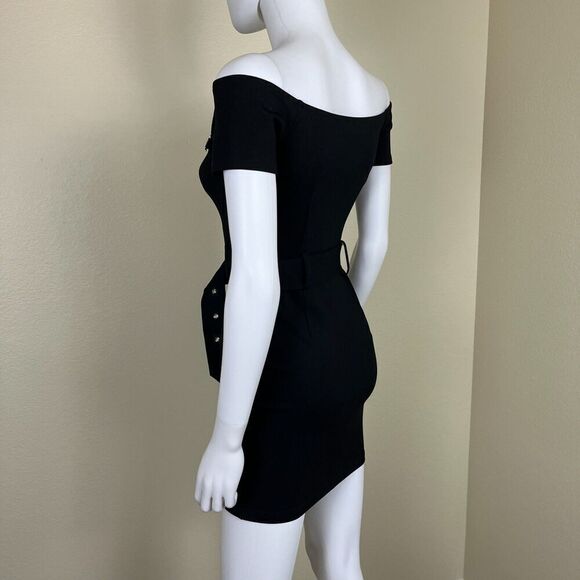 Revolve Superdown Women's Size XS Black Terri Moto Bodycon Mini Dress Rockabilly - Picture 13 of 17